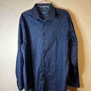 Stone Rose Dark Blue Patterned Casual Shirt